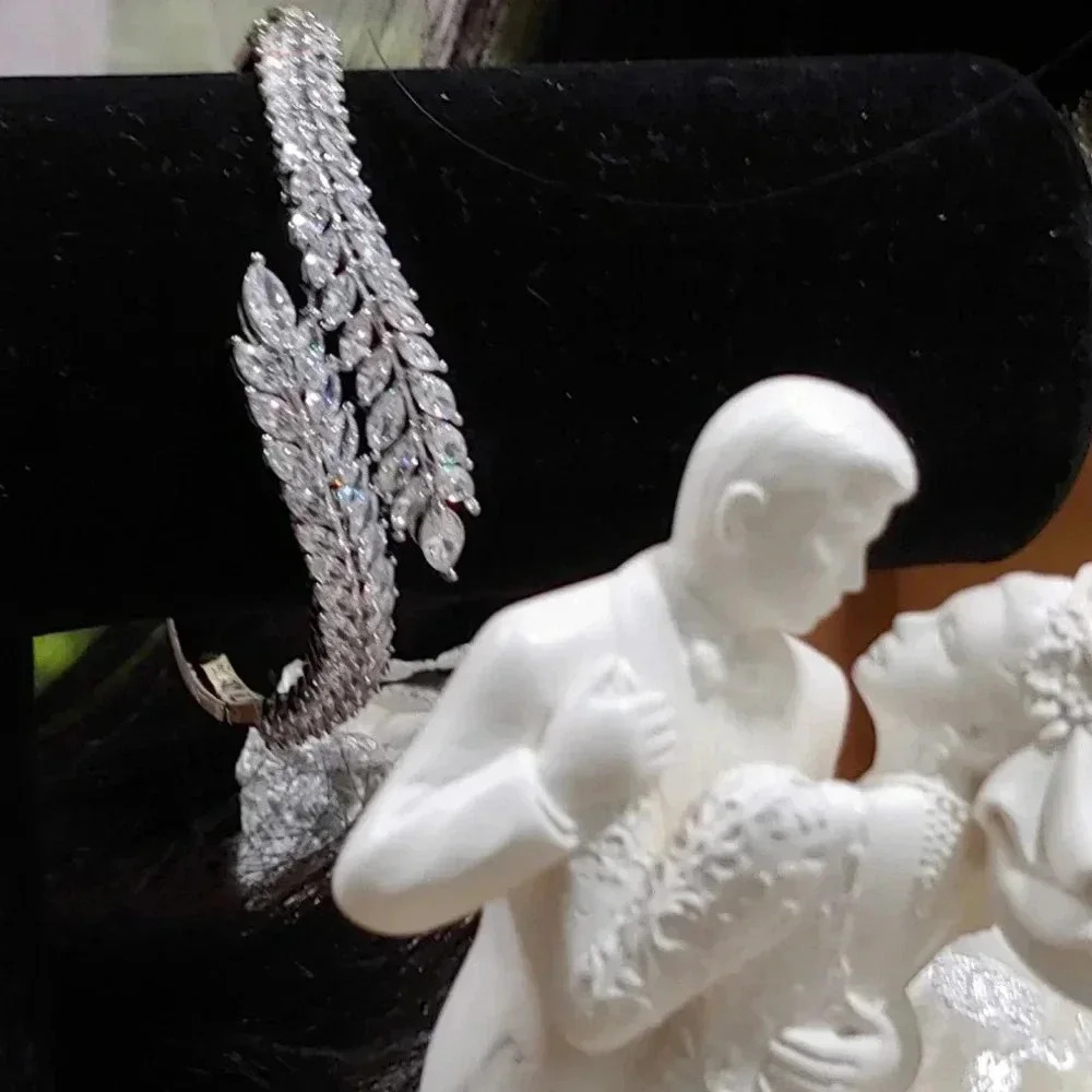 8pc. Handmade Unique One-Of-a-Kind Tiara Bridal Package - Picture 5 of 13